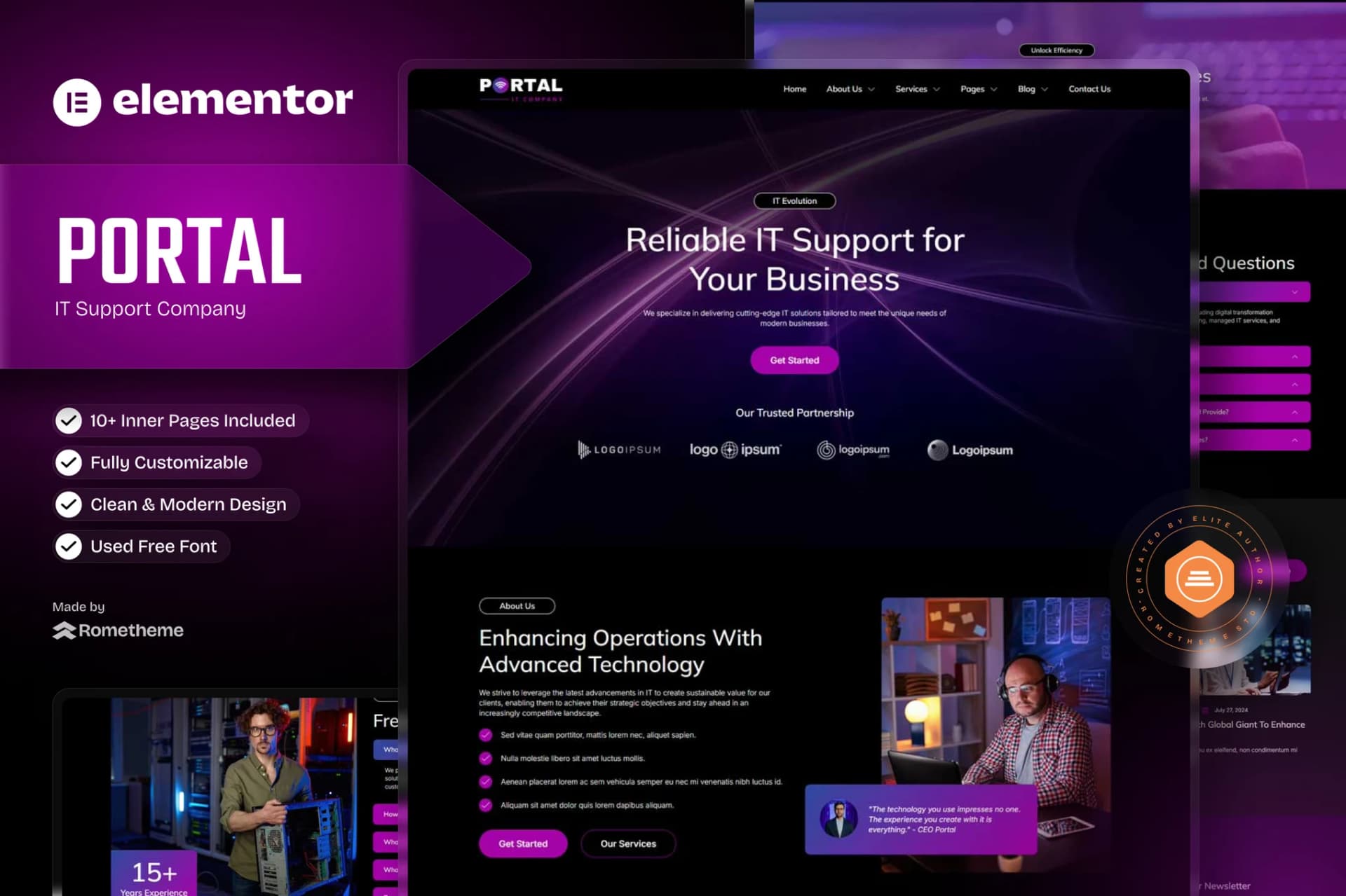 Portal - IT Unternehmen Elementor-Vorlagenpaket 