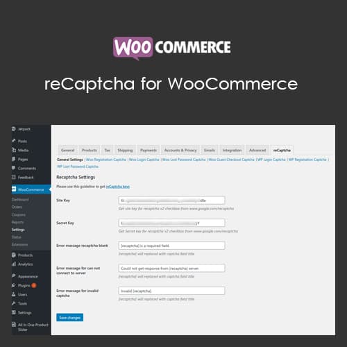 reCaptcha WooCommerce এর জন্য