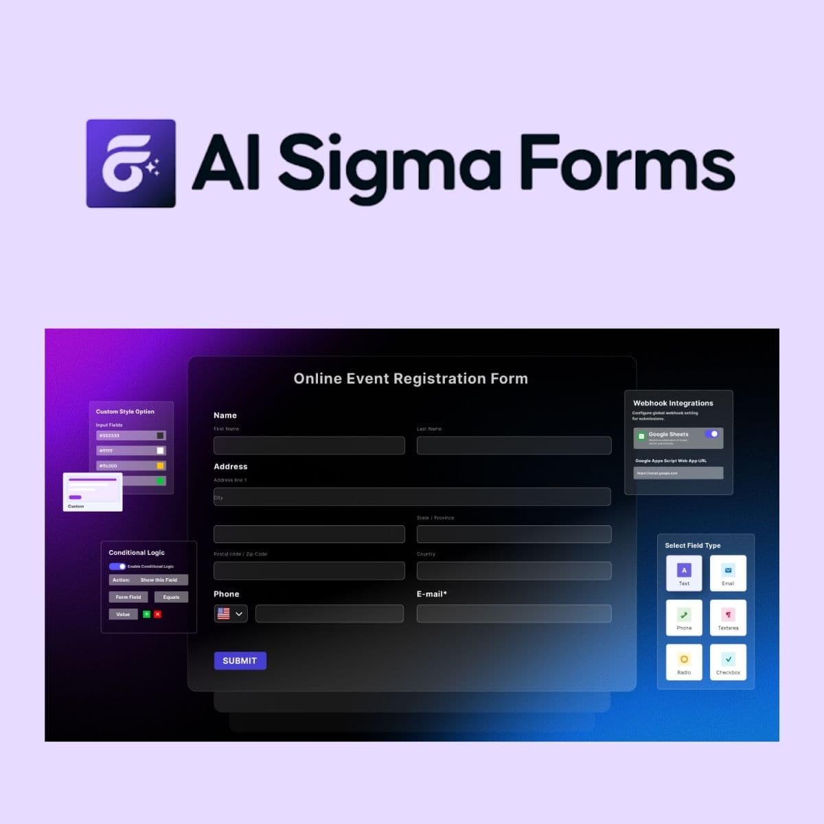 Screenshot of Sigma Forms Pro interface
