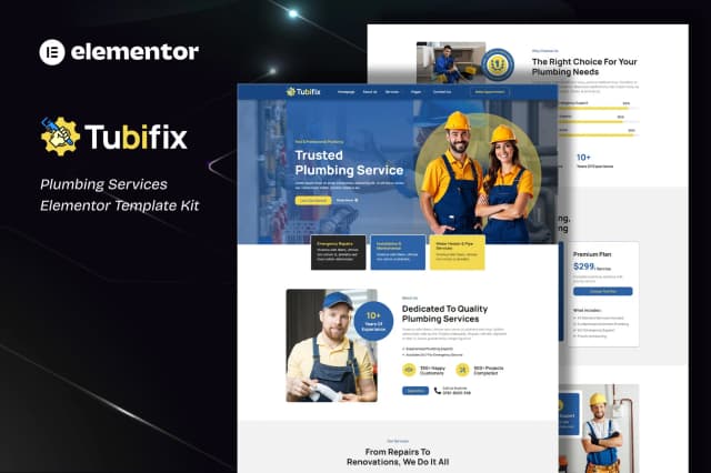 Tubifix - Plumbing Services Elementor Template Kit