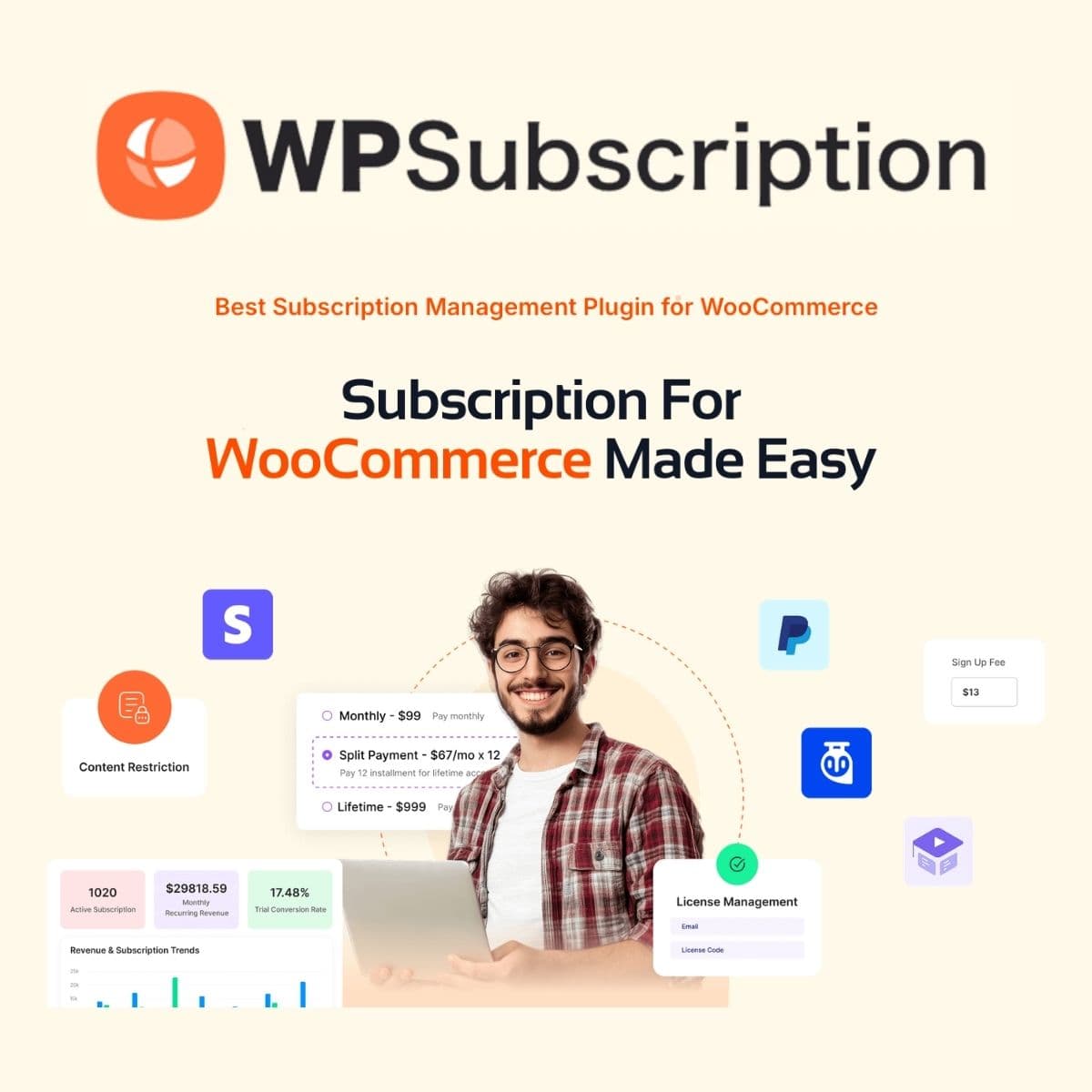 Screenshot of WPSubscription Pro interface
