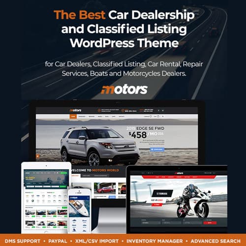 Motors - Automotive, Car Dealership, Car Rental, Auto, Classified Ads, Listing 워드프레스 테마
